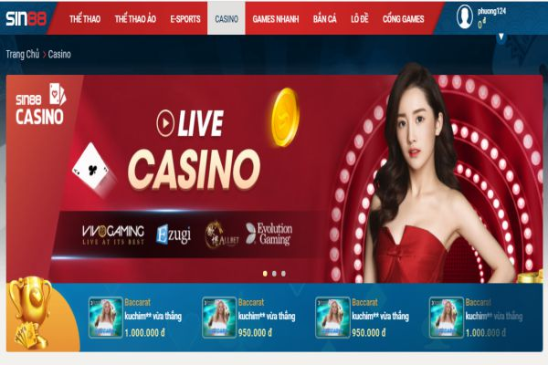 Casino online tại Sin88 - Sòng bài đẳng cấp 2023